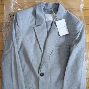 EVERLANE: The Oversized Blazer in Buttersmooth - Heather Steel